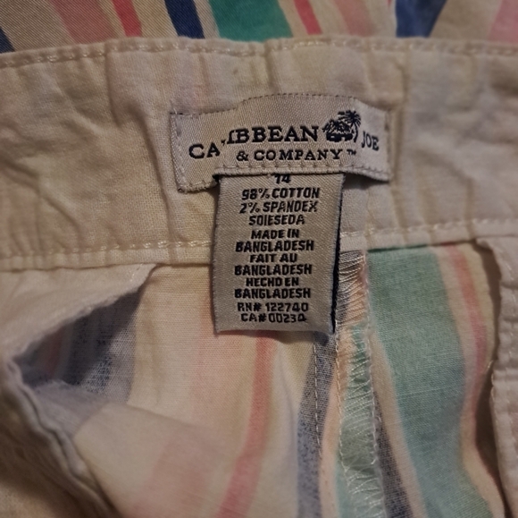 Caribbean Joe &company striped shorts size 14 - Picture 6 of 6